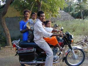 Family on a motorbike