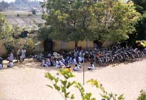 Class being held outside