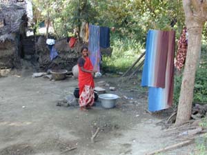 Village women doing laundry