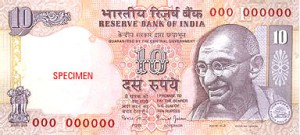 The 10 Rupee note