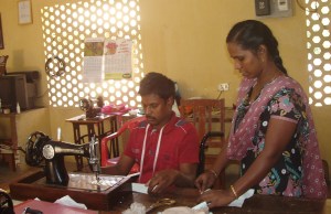 Suresh with the tailoring teacher