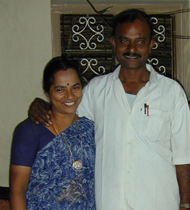 Arul, seen here with his wife Uma, was a senior and much respected member of the Tailoring Society. He worked tirelessly to help local tailors and weavers set up their own Self Help Groups.