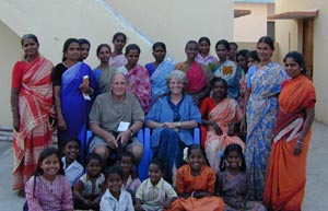 The women of the village self-help group helped with setting up the One Candle Project.