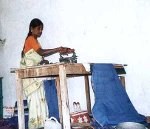 Each length of cloth is carefully ironed.
