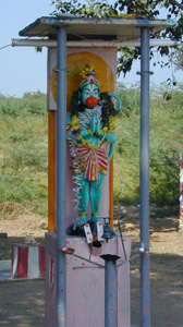 A roadside shrine to Hannuman.