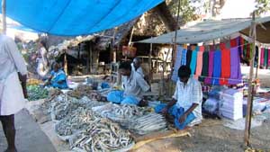 A range of goods is available each Monday from market traders.