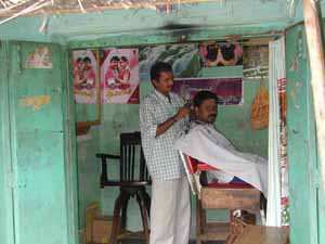 The local hairdresser works long hours.