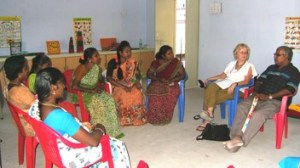 Sally and RCO Sekar with the six candidates for the teaching posts in the new Play Centre.